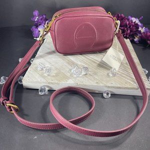 Etienne Aigner Adeline Mini Camera Cordovan Crossbody Purse